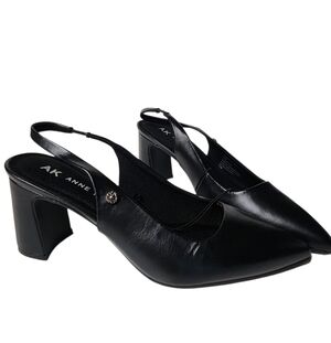 NEW! Anne Klein Black Slingback Pumps Pointed Toe Block Heel Size 10M